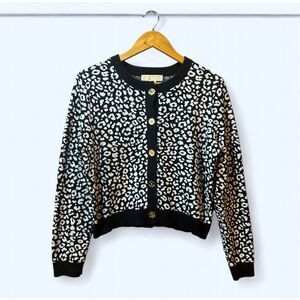 Michael Kors Ladies Medium Designer Cardigan Black & White